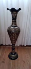 Tall Brass Black Etched Floor