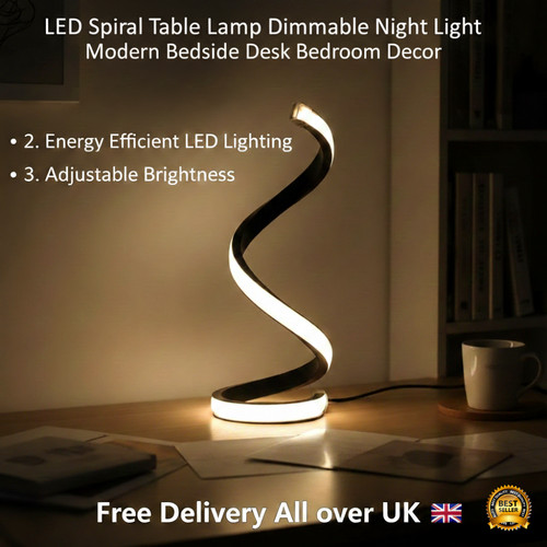 Led spiral table - lamp, dimmable