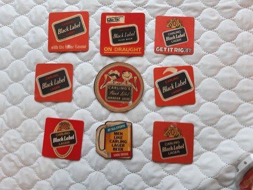 Vintage carling beer mats 8no - beer,