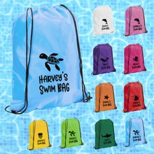 Personalised Aquatic Swimming Bag Children's Name Dolphin Turtle Shark Whale