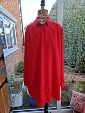 Vintage Sexy Red Satin Look  Secretary Governess  Blouse Size 18