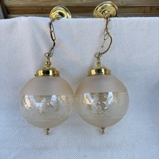 Pair Vintage Glass Globe