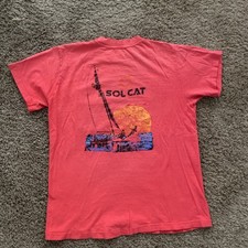 Vintage 80s Single Stitch Sol Cat Beach Hobie Cat T Shirt Men’s Small