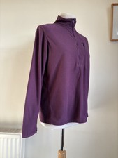 ROHAN Women's Purple Microgrid Stowaway Zip Top. Medium UK 12 14. Walking Hiking