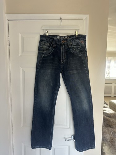 Blue mish mash straight legged - straight,