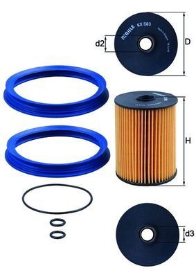 Mahle 503d fuel filter - fuel, fits