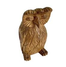 Small Hand Carved Wooden Owl
