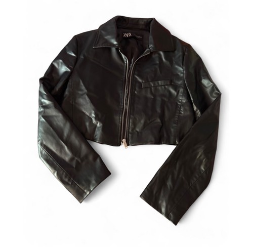 Leather jacket zara - leather,