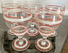 Red White Stripe Wine Glasses
