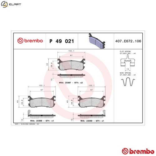 Brake pad set disc - p, 49
