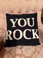 YOU ROCK Cushion, 40x40, White Text On Black Cushion