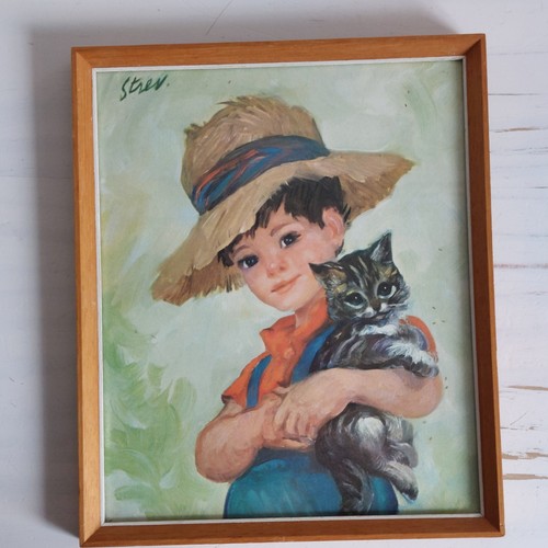 Vintage big eye boy with - big,