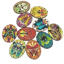 15 X OVAL WOOD EGG BUTTERFLY