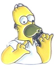 Homer Simpson Metal Enamel Pin Badge The Simpsons TV Cartoon