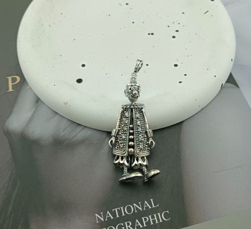 Clown pendant articulated - pendant, 925
