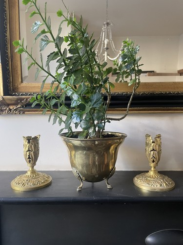 Pair cast brass - brass, candlesticks