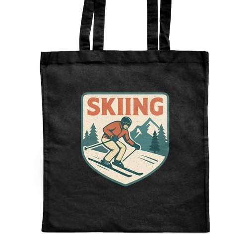 Skiing emblem mountains - emblem, mountains'