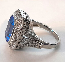 VTG Art Deco Blue & Clear