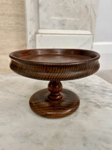 Antique solid oak compote - solid,