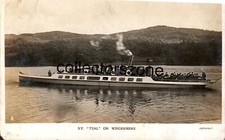 1909 Steam Yacht Teal On Windermere Real photo postcard