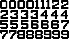 sticky vinyl Numbers stickers Decals bin door office home weather proof Bk & Wt 