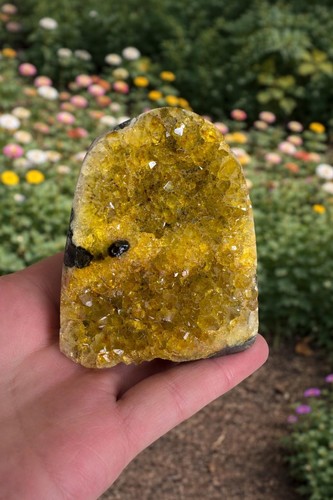 Golden citrine druzy - golden,