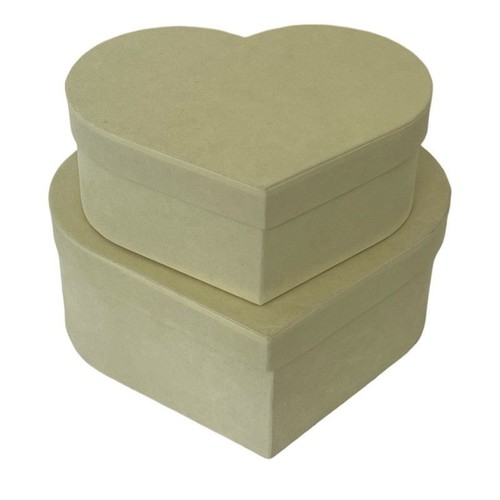 Hat boxes heart - shaped, suede