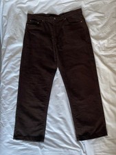 Samuel Windsor Brown Men’s 38S Soft Moleskin Cotton Trousers Straight W 38 L 29