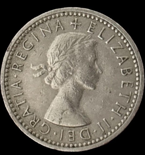 1963 six pence vintage coin - pence,