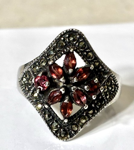Old garnet ring - garnet, red