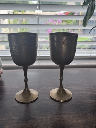 Pair vintage brass indian - pair,