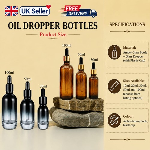 Amber glass dropper - dropper, bottles