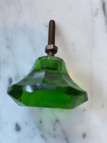 Vintage green glass cabinet - vintage,