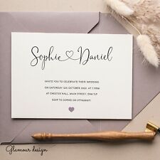 Personalised Wedding Invitations - Evening Invites with Envelopes (W1)