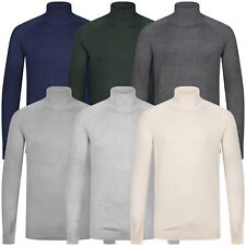 Mens Jumpers Turtle Neck Knit Polo Roll Pullover Lightweight High Sweater Top