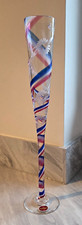 RARE x1, TALL 40cm ROYAL BRIERLEY CRYSTAL CHAMPAGNE FLUTE GLASS - Flower/Stripes
