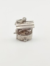Vintage 925 Sterling Silver Wishing Well Charm Pendant 