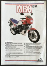 HONDA MBX 125F Motorcycle Sales Specification Leaflet For JAN 1984