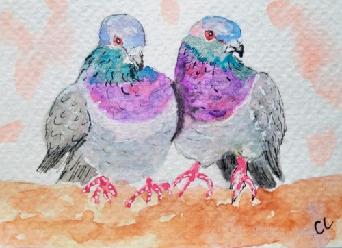 Aceo original watercolour - aceo,