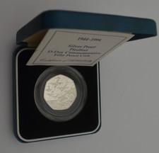 Royal Mint 1994 D-Day 50p Fifty Pence Silver Proof Piedfort Box + COA