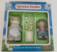 Sylvanian Families Francesca The Fish Fryer & Sonny. Used In Original Box
