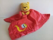 Winnie the Pooh Comforter Hunny Disney Satin Edged  Red Blanket Blankie