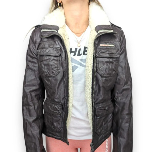 Superdry brown faux - brown,