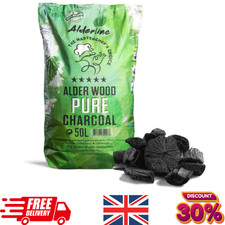 BBQ Lumpwood Charcoal Restaurant Grade Organic Char Coal Alderline 50L,Fast Ship