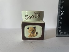 Vintage 1960s Keele St Pottery Green Ceramic Sooty Egg Cup Concession No 743610