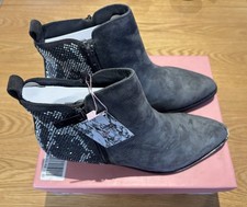 MODA IN PELLE KATREENA LADIES ANKLE BOOTS IN DARK GREY & SEQUINS SIZE UK8 / EU41