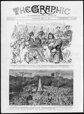 1899  Antique Print - LONDON Paddington Queen AFRICA Durban Statue Jubilee (227)