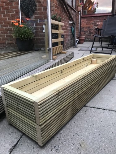 Wooden garden decking - garden,