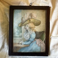 Colored Lithograph 1800s Women