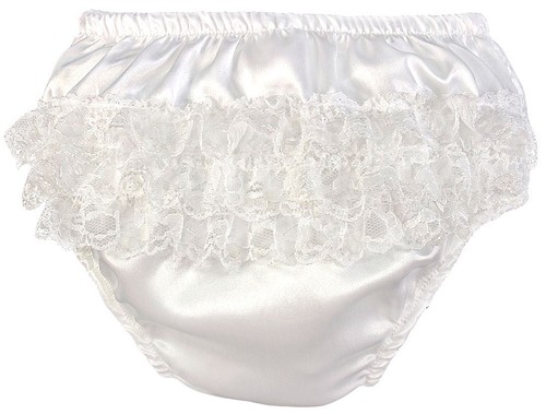 Baby girl frilly - pants, satin